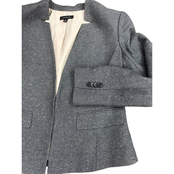 Ann Taylor Womens Blazer Jacket Size 8 Gray Tweed Work Office Career Long Sleeve - Picture 5 of 10